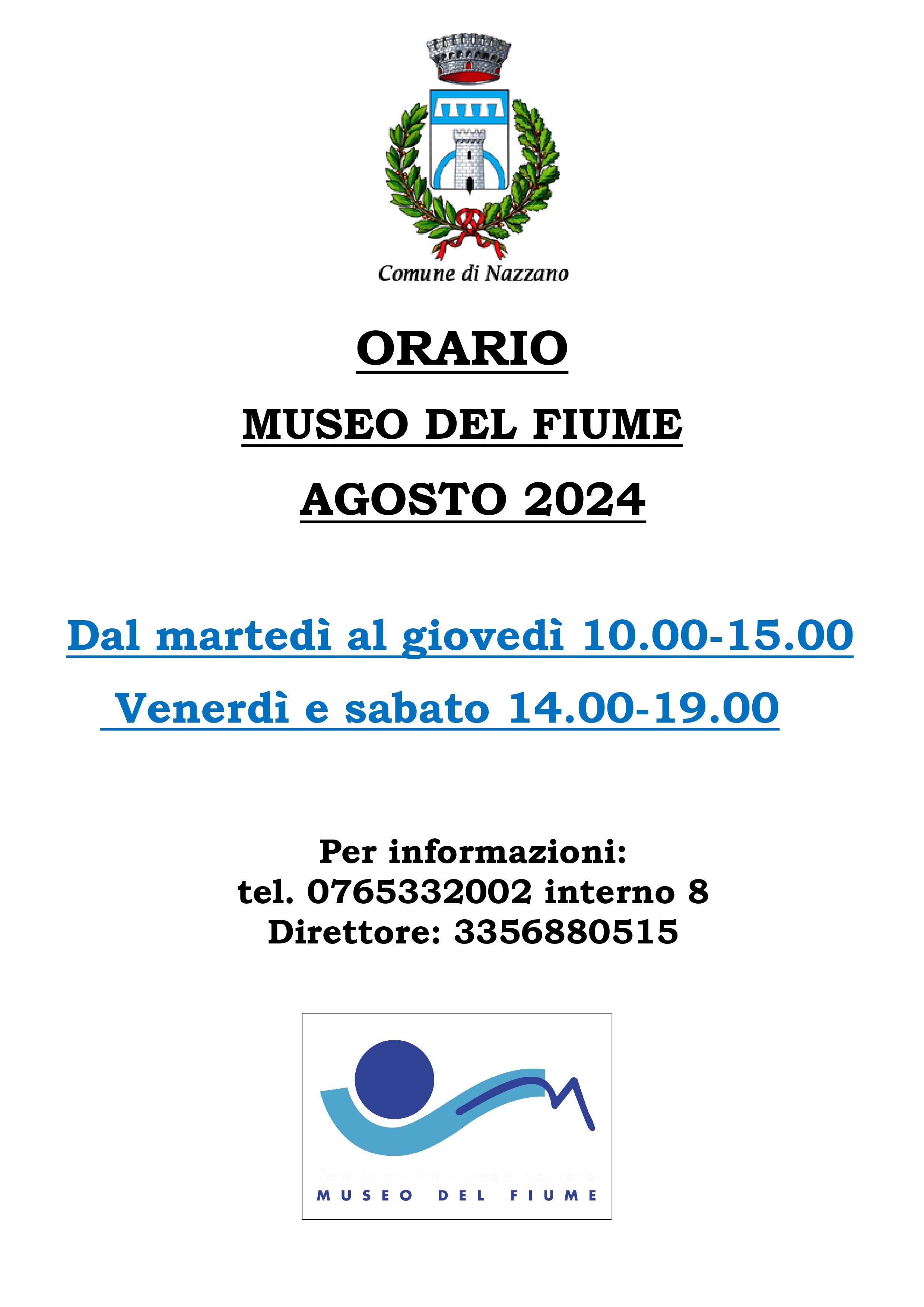 Nuovo orario Museo del Fiume