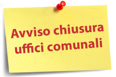 AVVISO DI CHIUSURA AL PUBBLICO